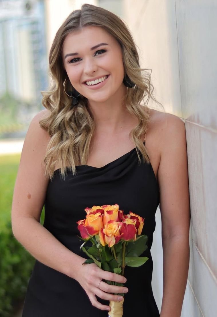 Blonde waves styled for an evening event